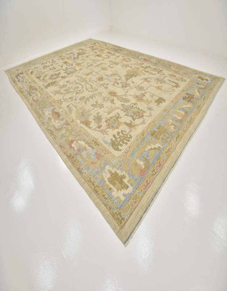 Detail image of 13' 4 x 19' 10 Hand Knotted Oushak Wool Rug