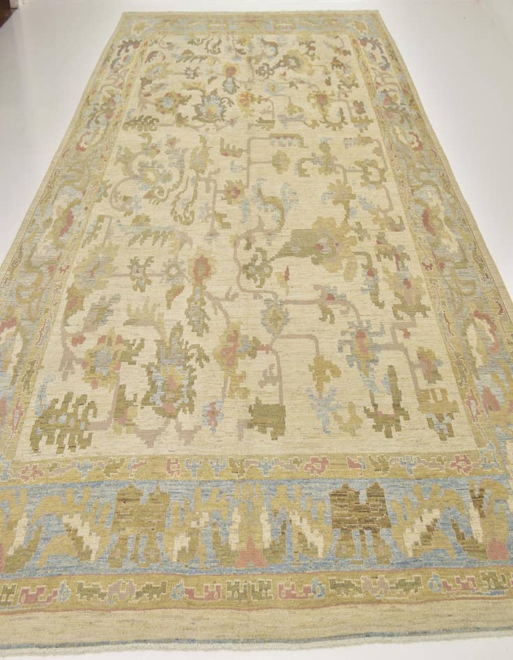 Detail image of 13' 4 x 19' 10 Hand Knotted Oushak Wool Rug