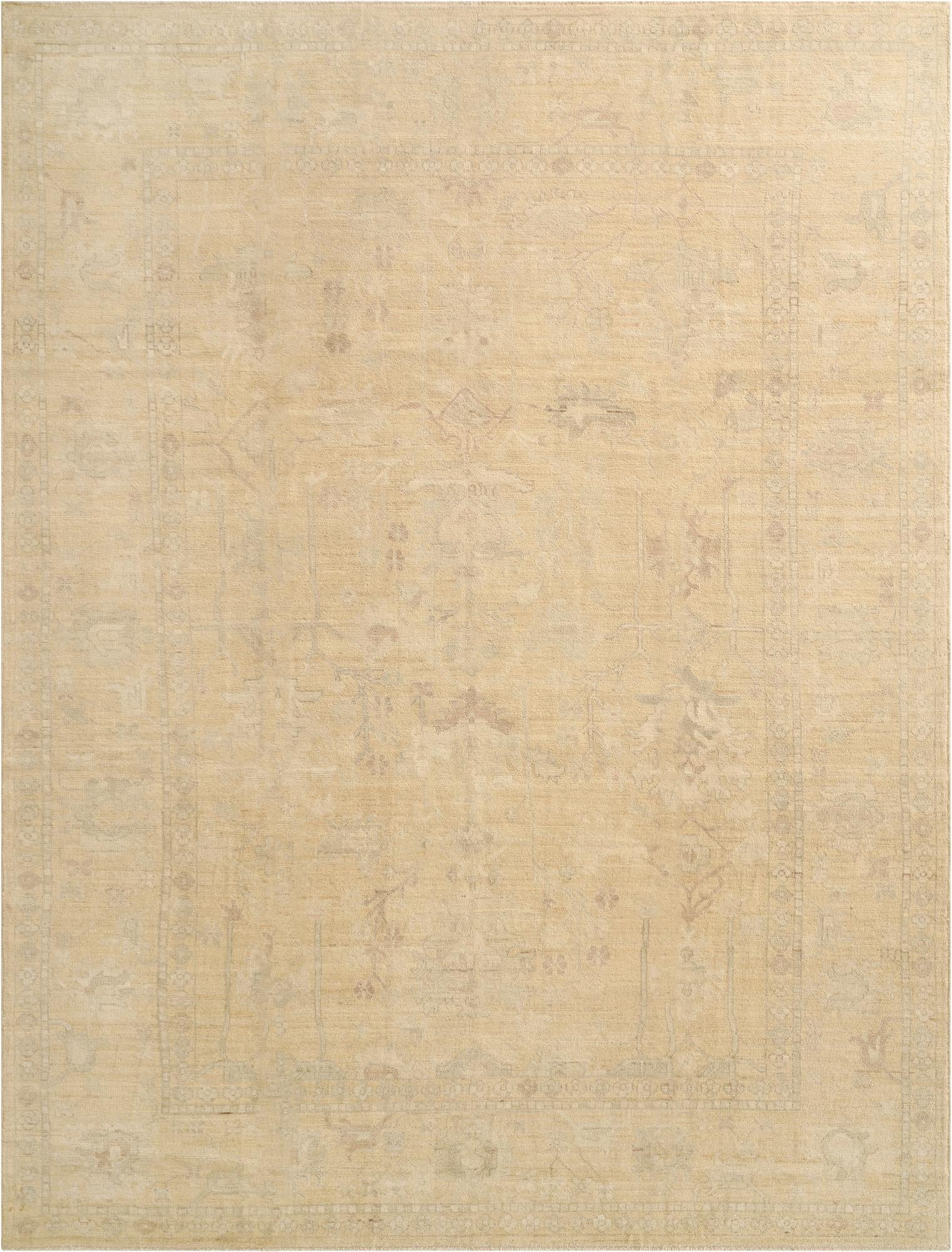  9' x 11' 10  Hand Knotted Oushak Wool Rug