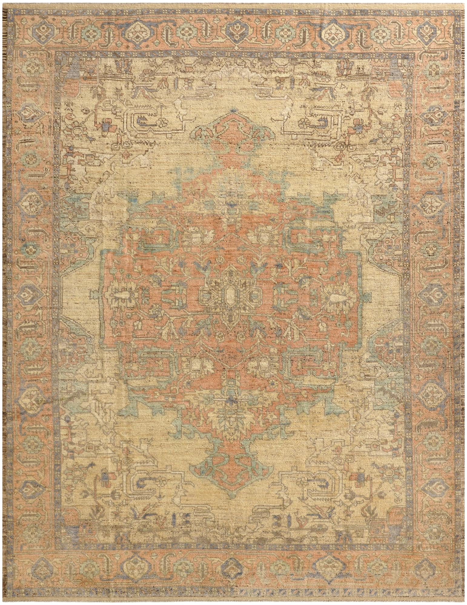 9' 5 x 12' 1 Hand Knotted Oushak Wool Rug