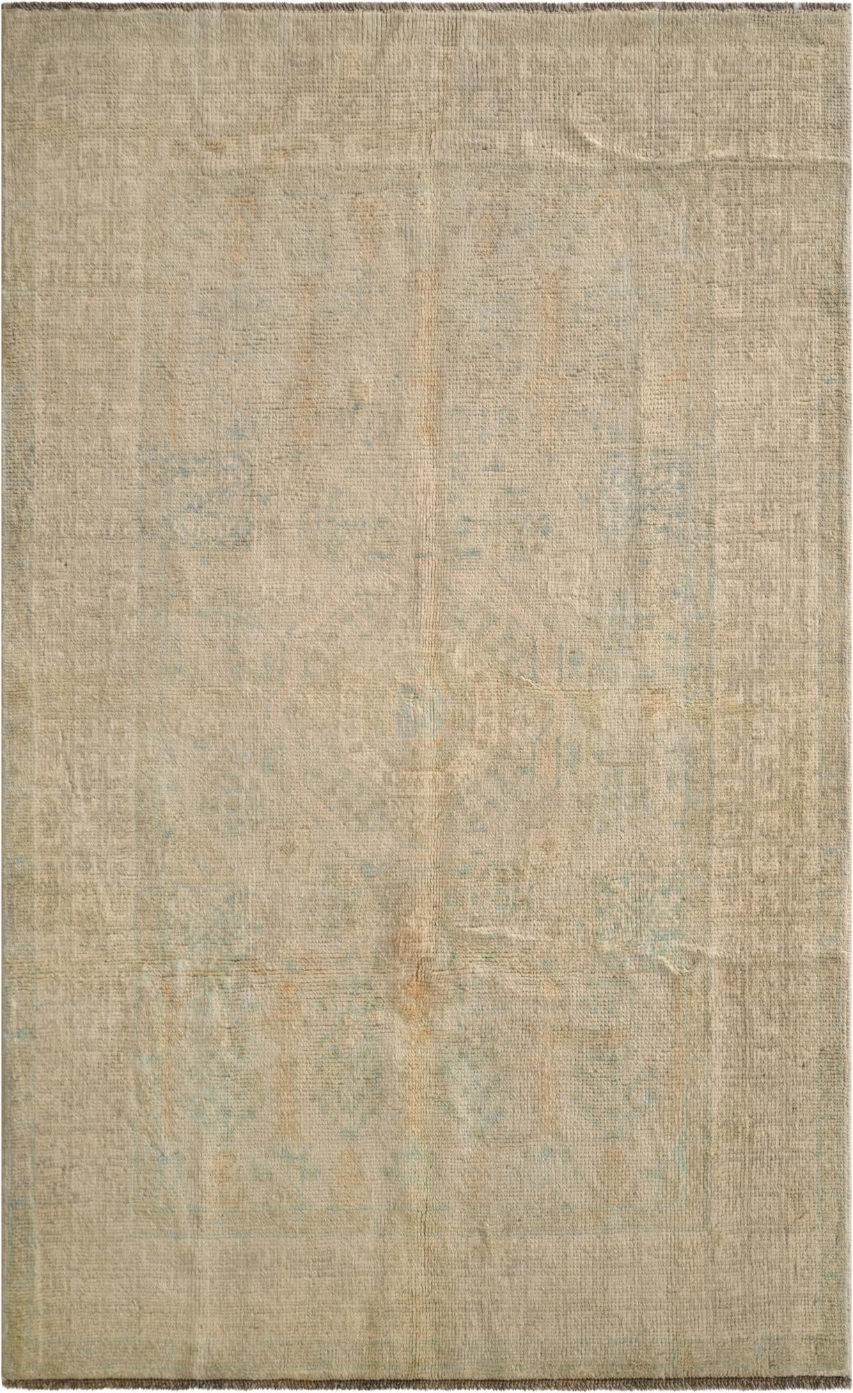  3' 10 x 6' 2  Hand Knotted Oushak Wool Rug