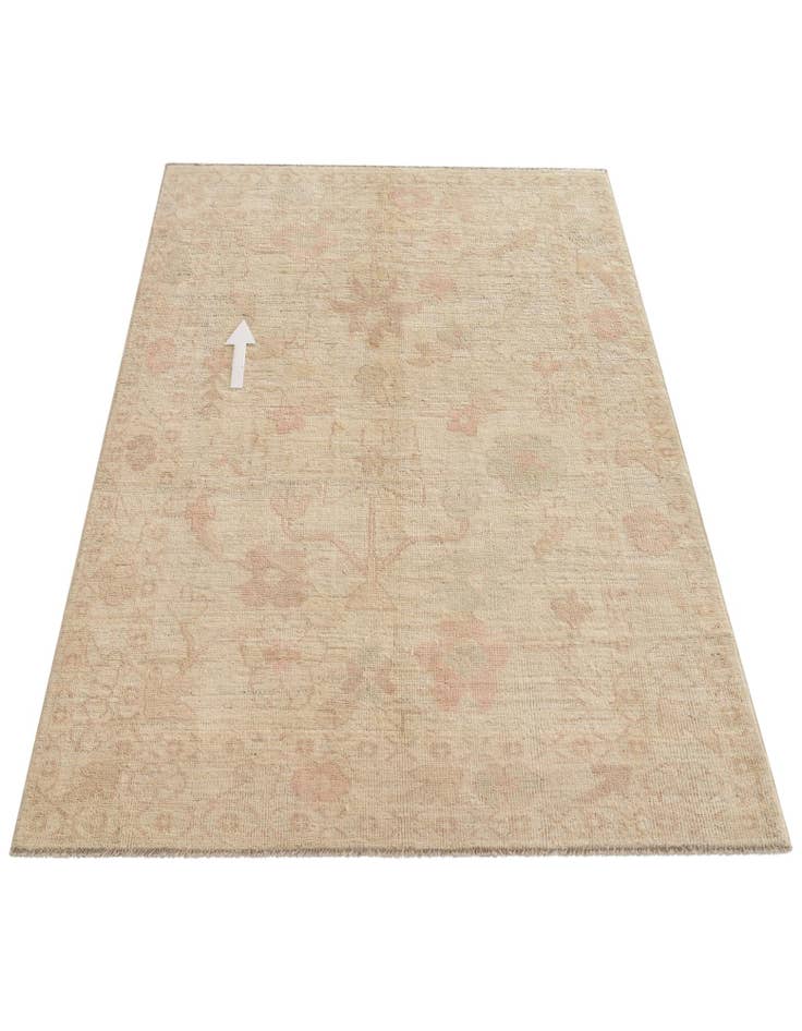 Detail image of  4' 11 x 7'  Hand Knotted Oushak Wool Rug