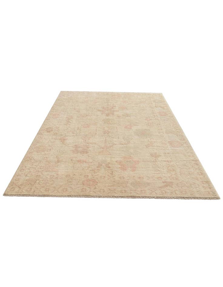 Detail image of  4' 11 x 7'  Hand Knotted Oushak Wool Rug