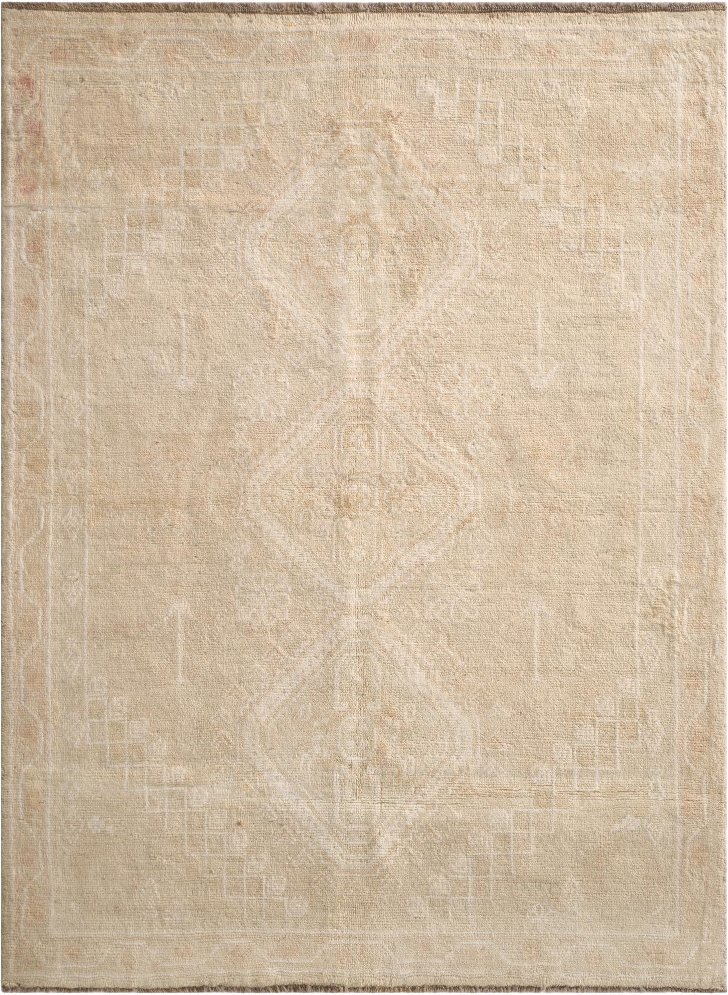  5' x 6' 9  Hand Knotted Oushak Wool Rug