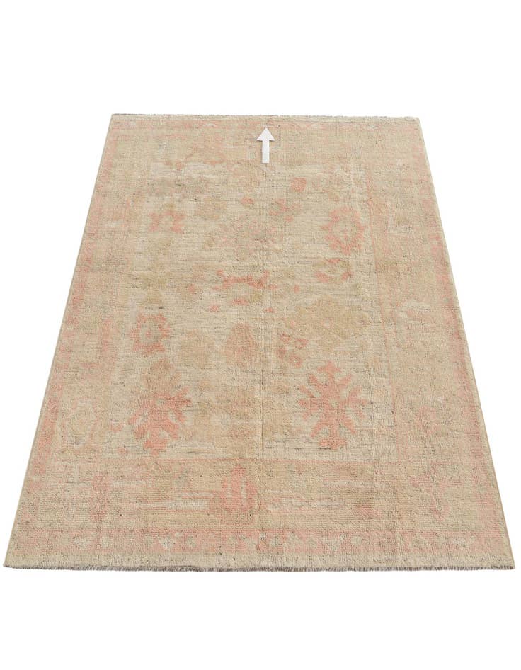 Detail image of  5' 1 x 6' 9  Hand Knotted Oushak Wool Rug