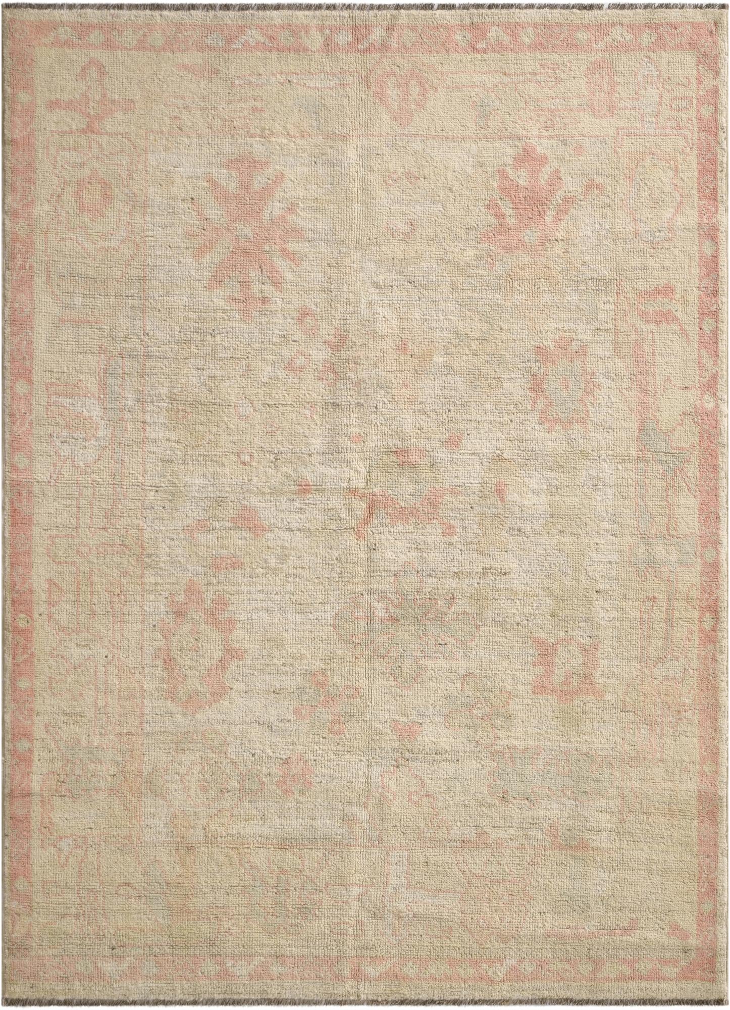  5' x 6' 9  Hand Knotted Oushak Wool Rug