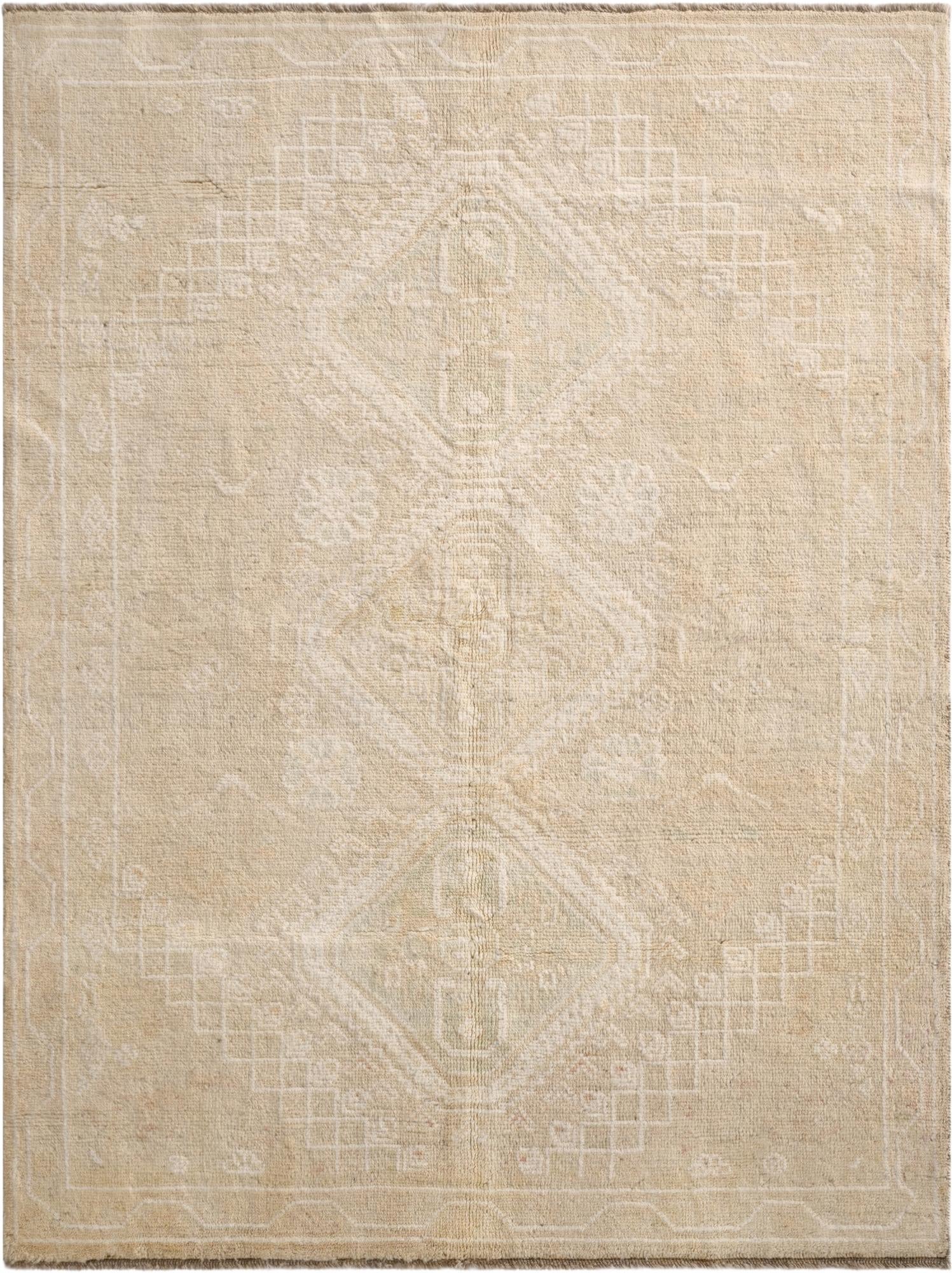  5' x 6' 7  Hand Knotted Oushak Wool Rug