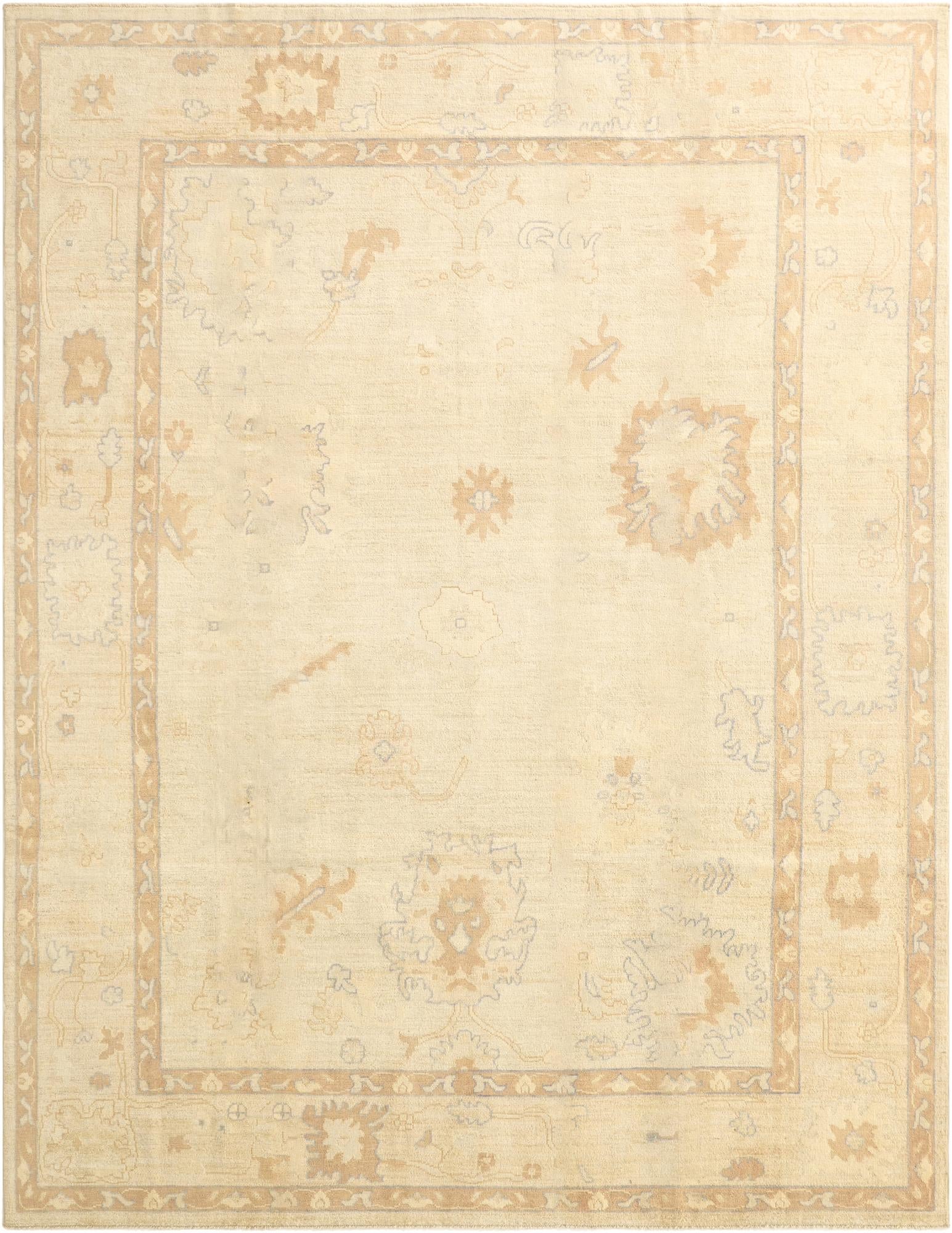 8' 11 x 11' 8 Hand Knotted Oushak Wool Rug
