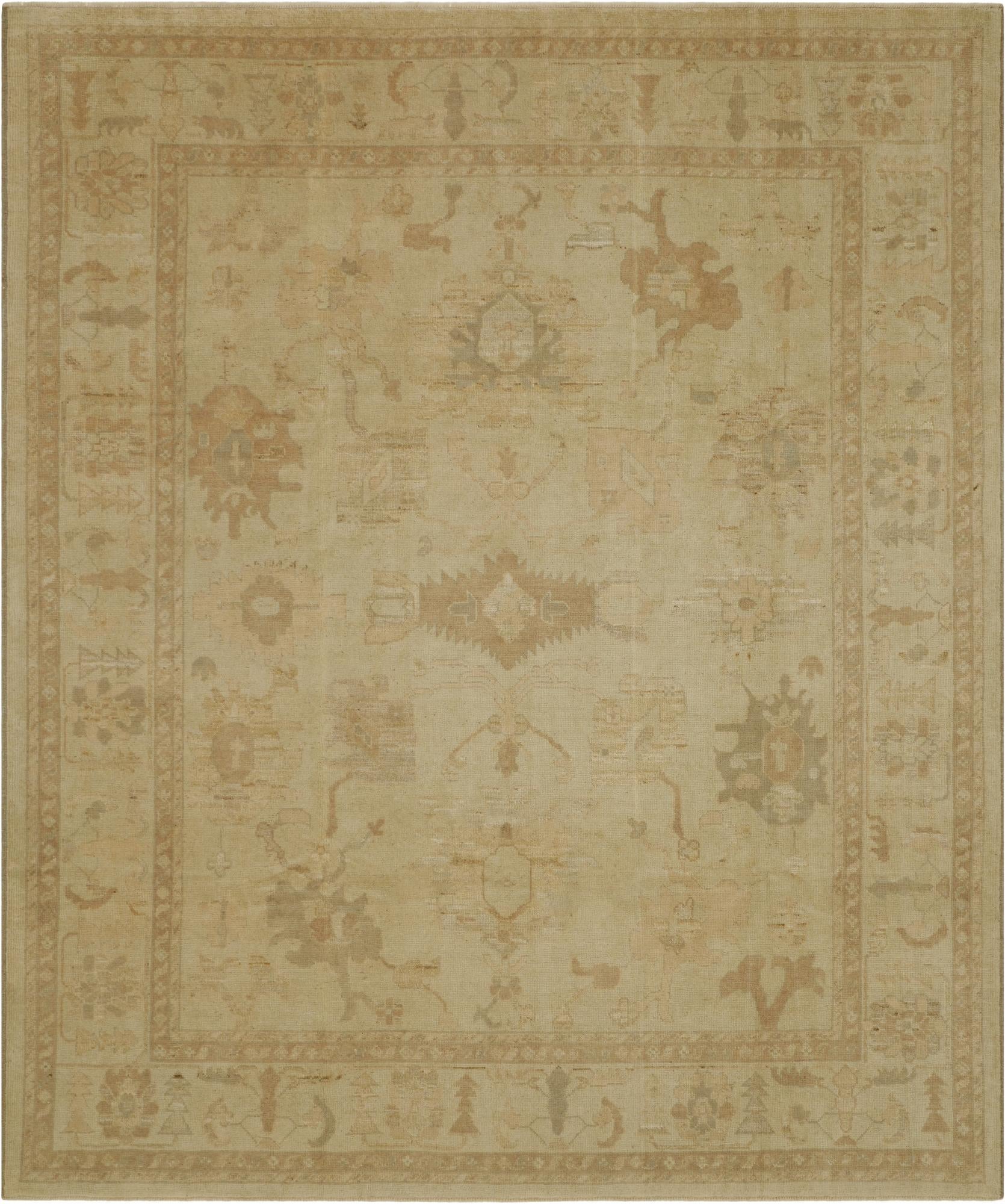 8' 3 x 9' 11 Hand Knotted Oushak Wool Rug