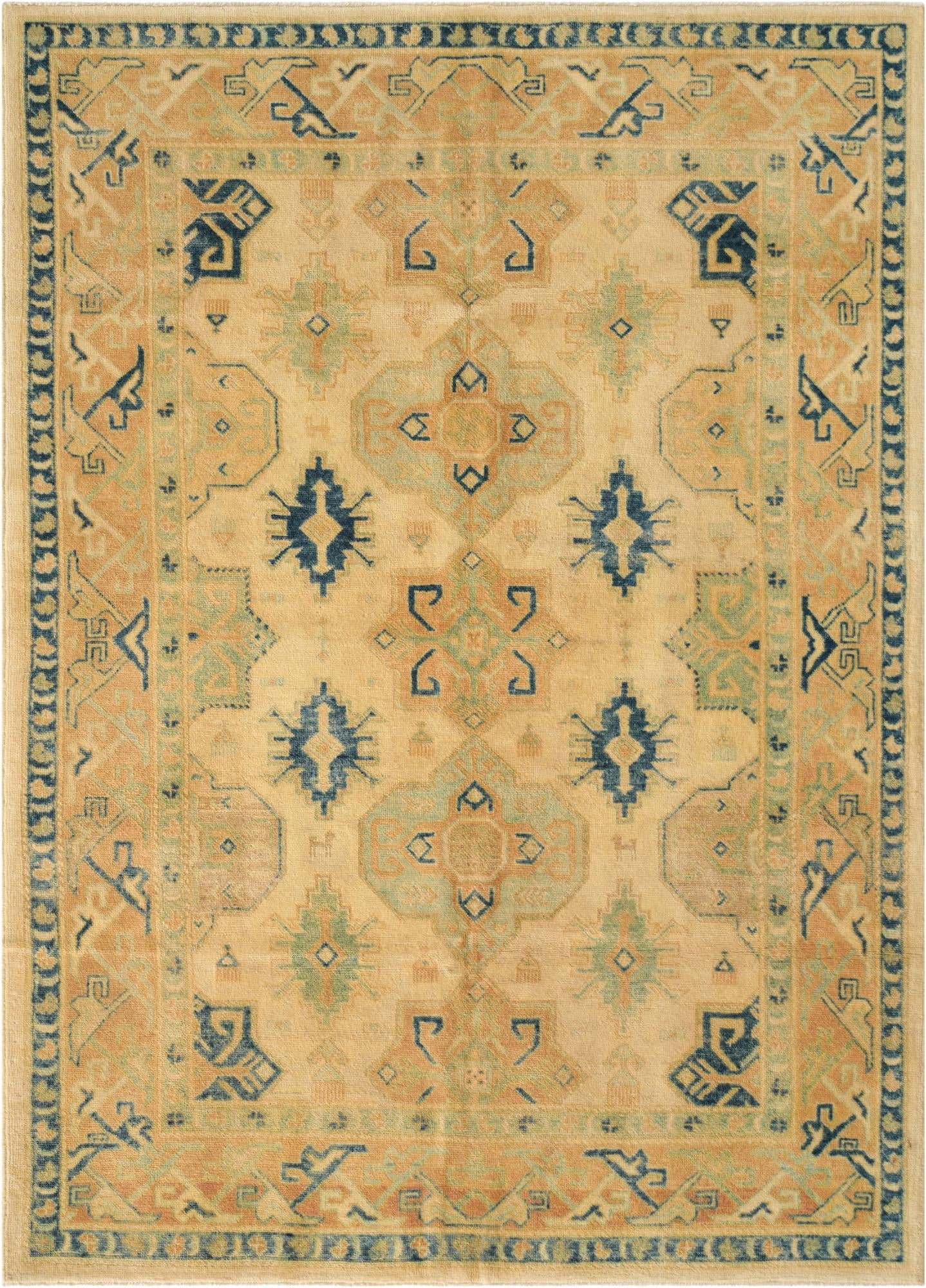  5' 7 x 7' 8  Hand Knotted Oushak Wool Rug