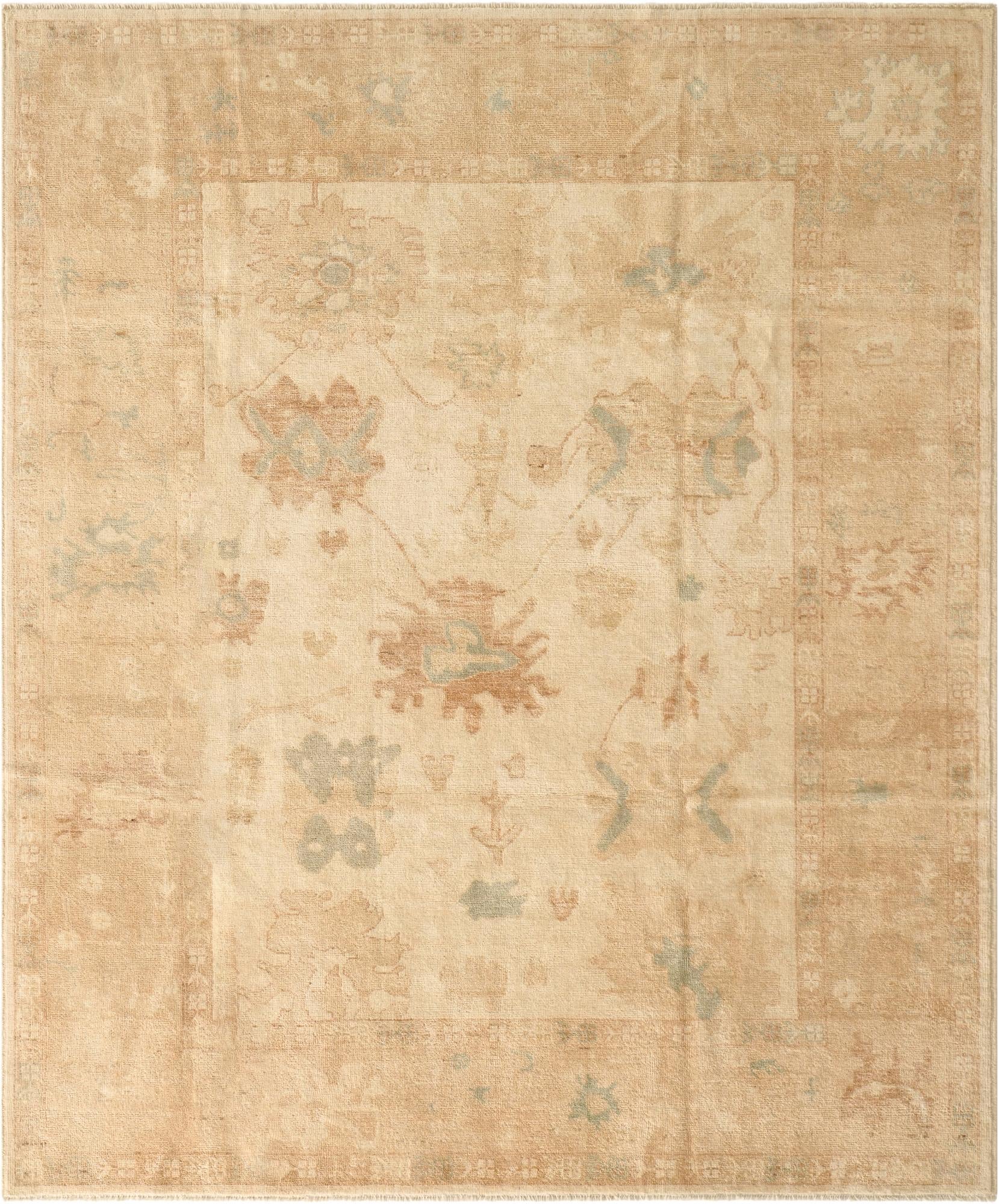 7' 11 x 9' 7 Hand Knotted Oushak Wool Rug