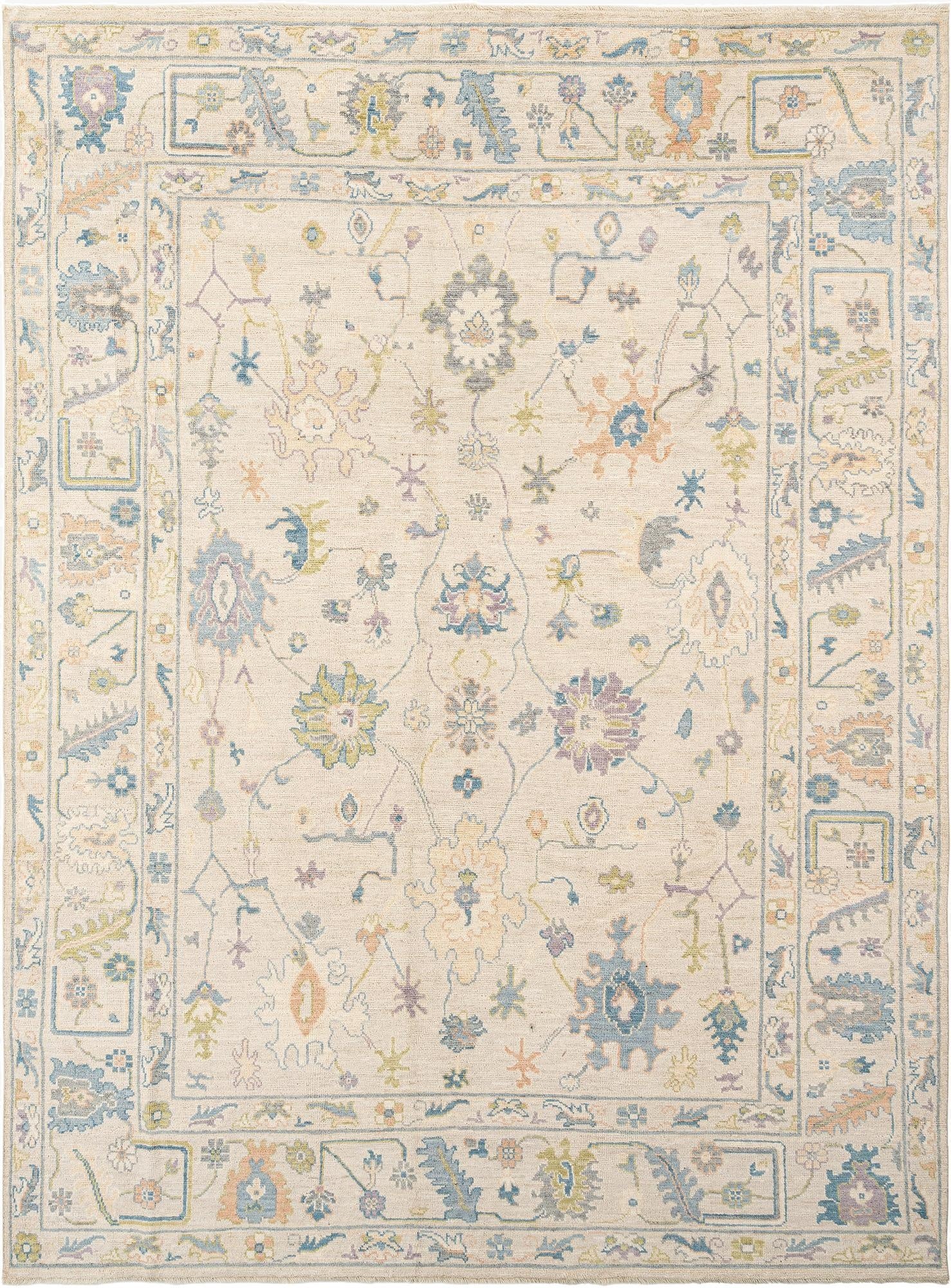  8' 11 x 11' 9  Hand Knotted Oushak Rug