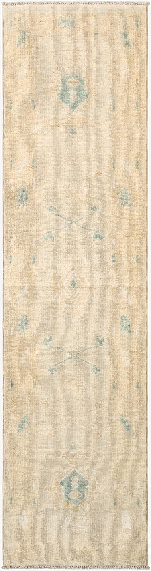  2' 7 x 10'  Hand Knotted Oushak Rug