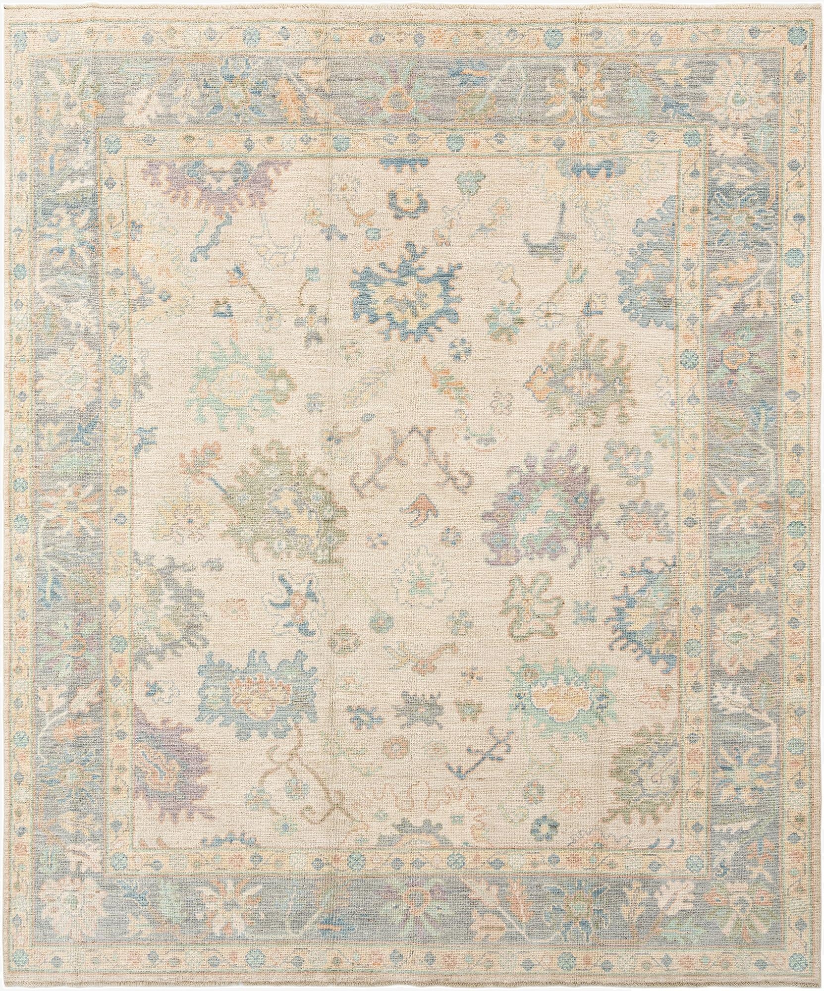  8' 1 x 9' 11  Hand Knotted Oushak Rug