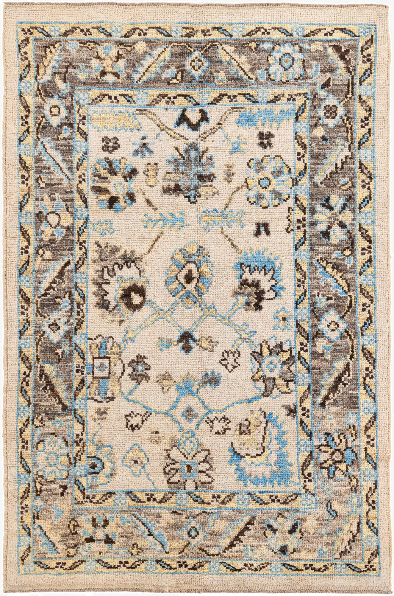  6' 6 x 9' 8  Hand Knotted Oushak Wool Rug