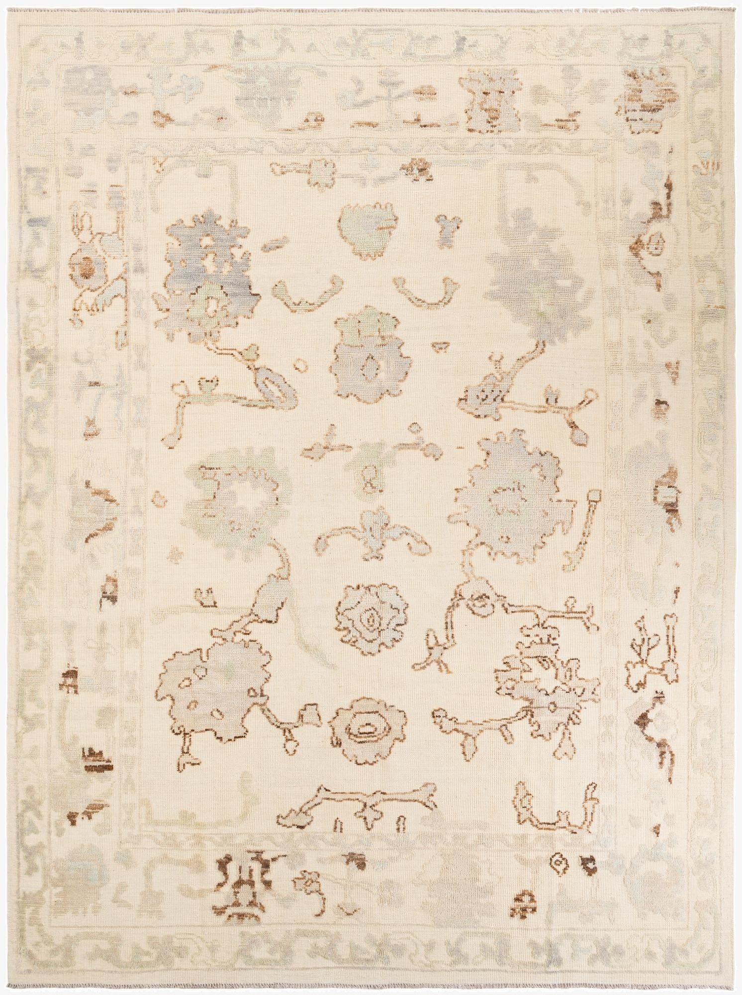  9' 2 x 12' 1  Hand Knotted Oushak Wool Rug