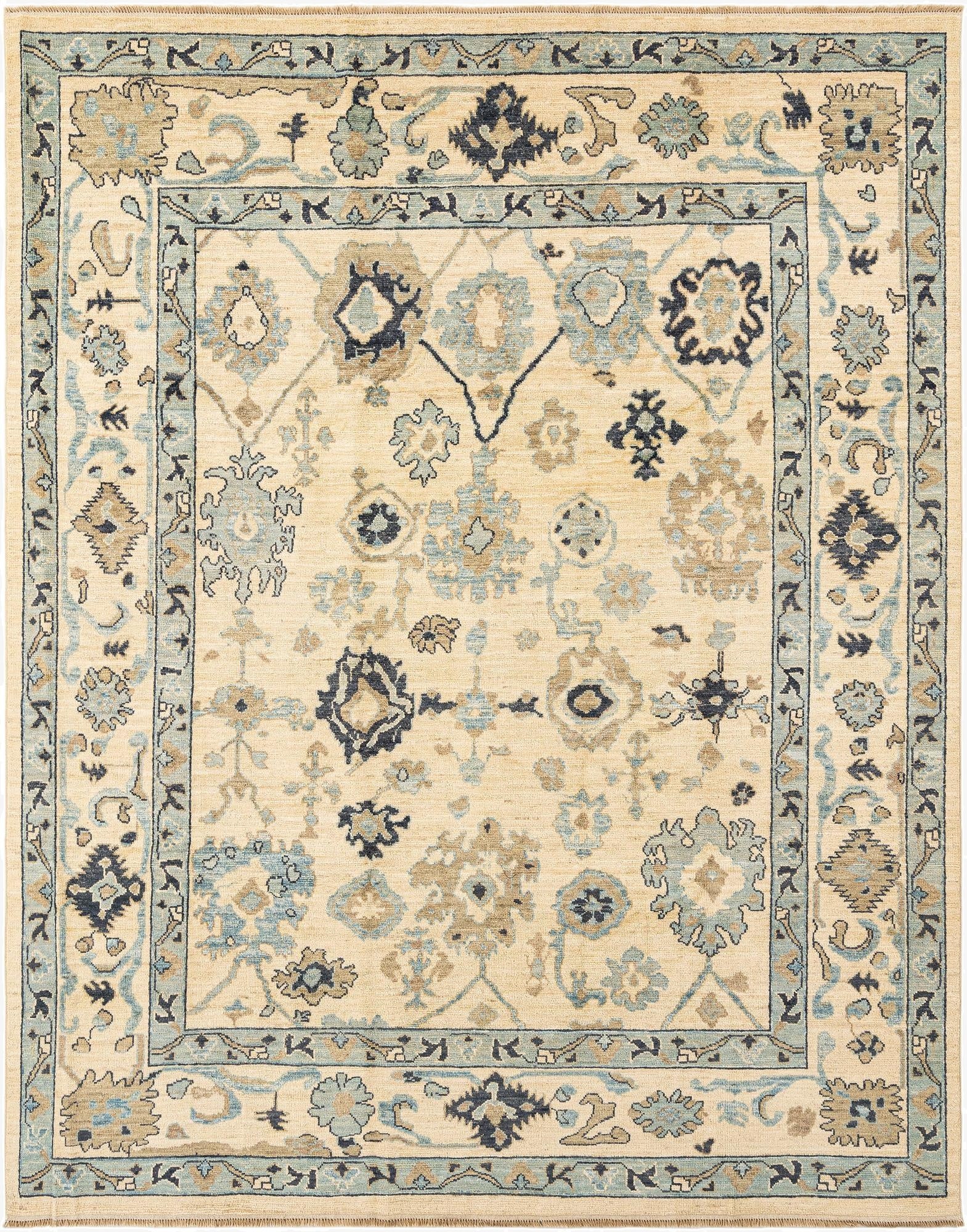  7' 10 x 9' 9  Hand Knotted Oushak Rug