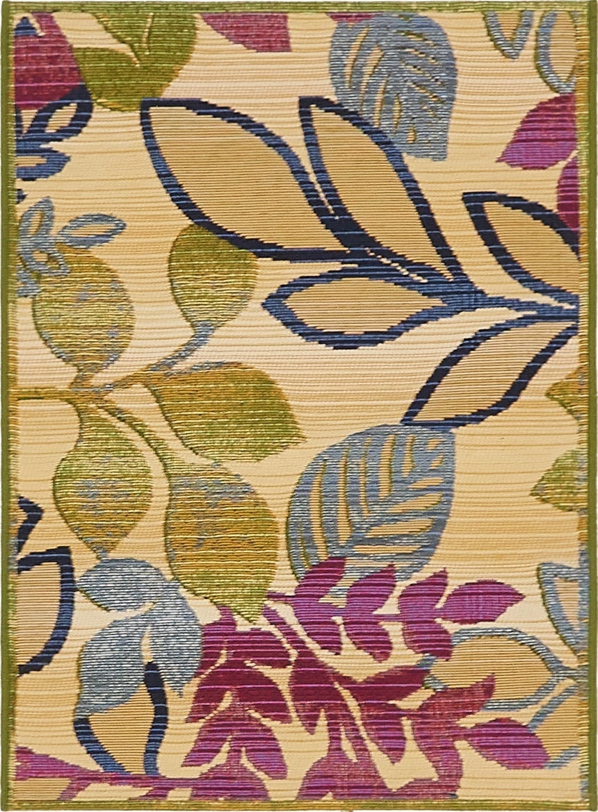  2' 2 x 3'  Washable Botanical Indoor / Outdoor Rug