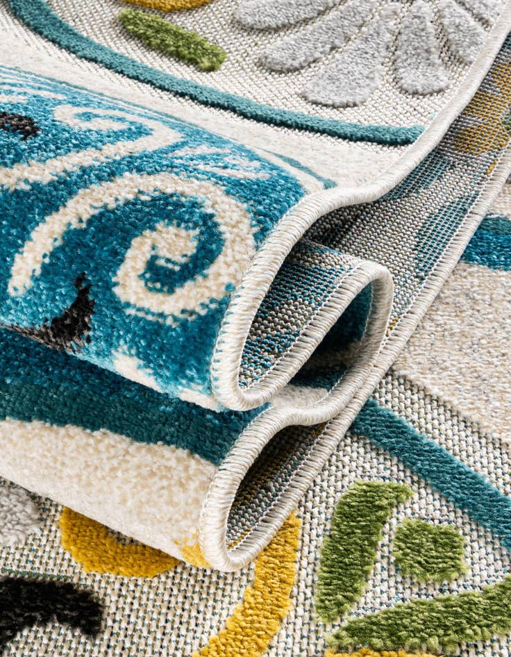 Detail image of  7' x 10'  Washable Modern Indoor / Outdoor Rug