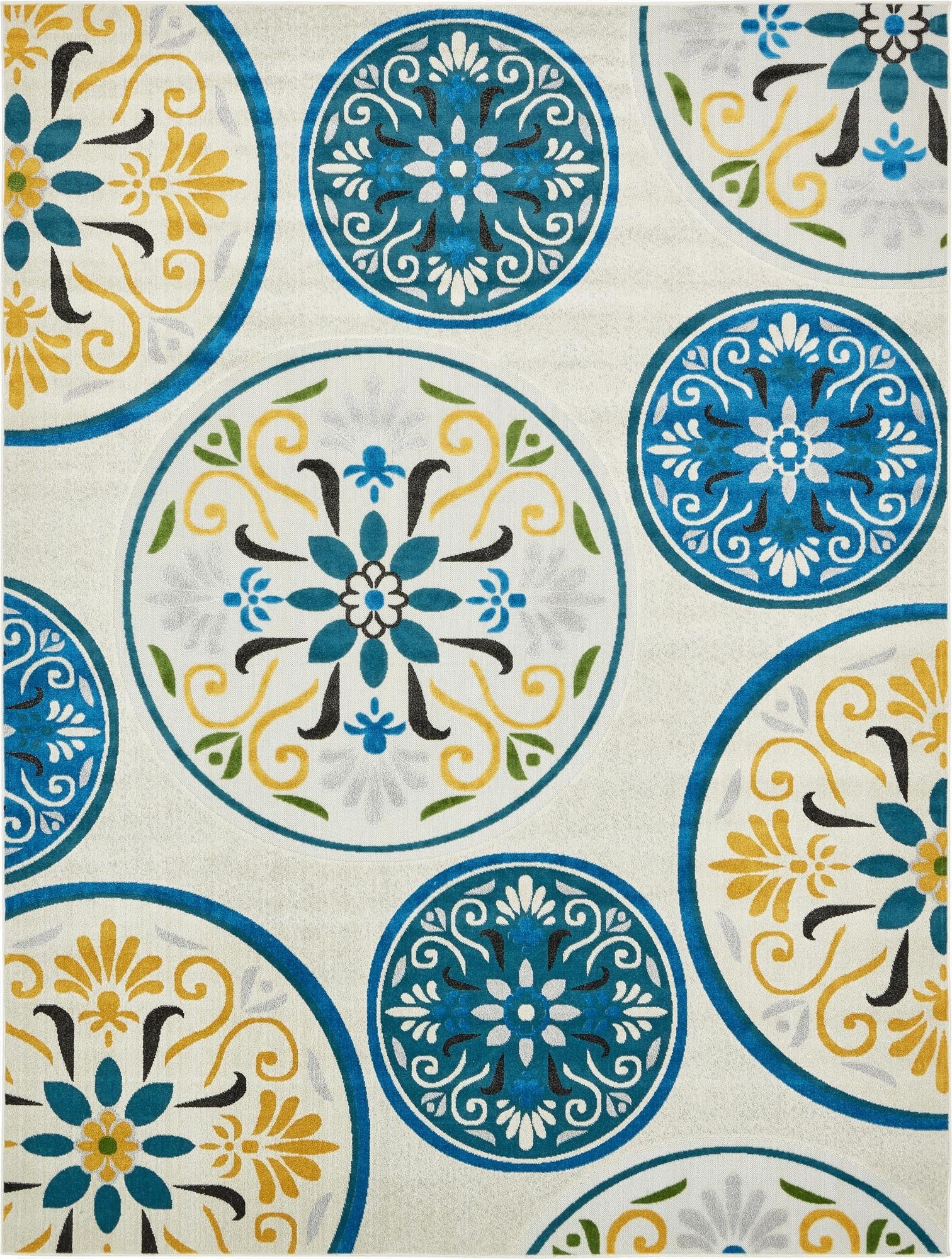  9' x 12'  Washable Modern Indoor / Outdoor Rug