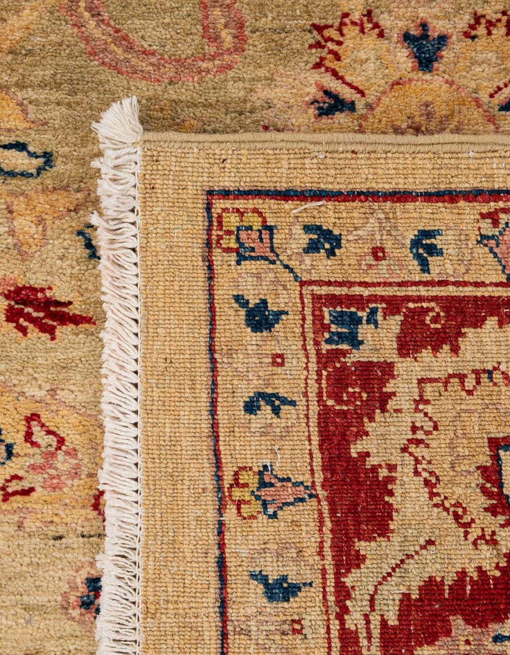 Detail image of  6' 4 x 9' 6  Hand Knotted Peshawar Ziegler Wool Rug
