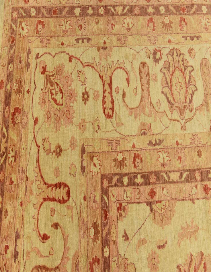 Detail image of  15' 1 x 23' 8  Hand Knotted Peshawar Ziegler Oriental Rug