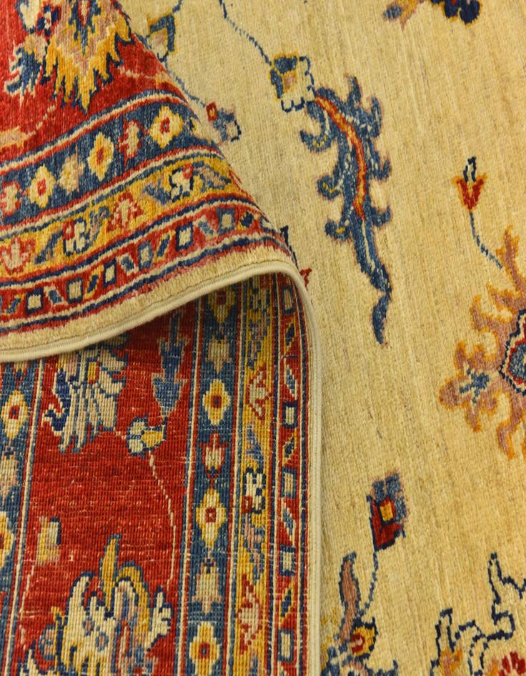 Detail image of  6' 3 x 10' 5  Hand Knotted Peshawar Ziegler Rug