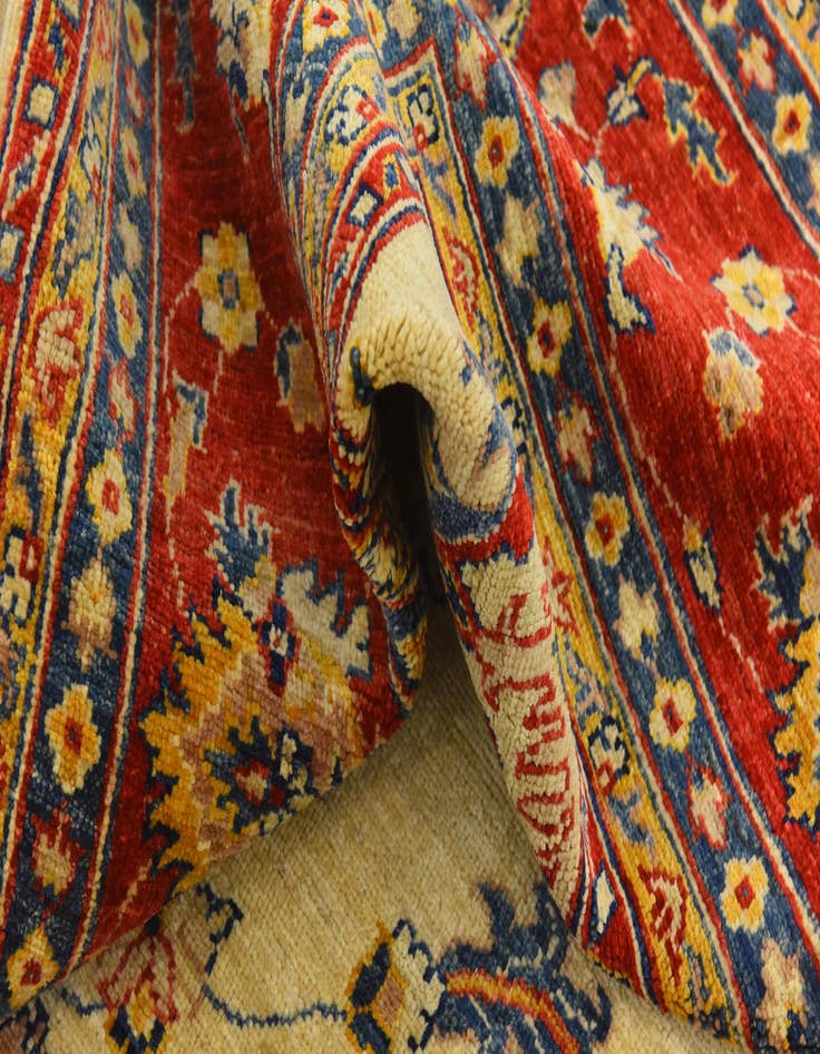Detail image of  6' 3 x 10' 5  Hand Knotted Peshawar Ziegler Rug