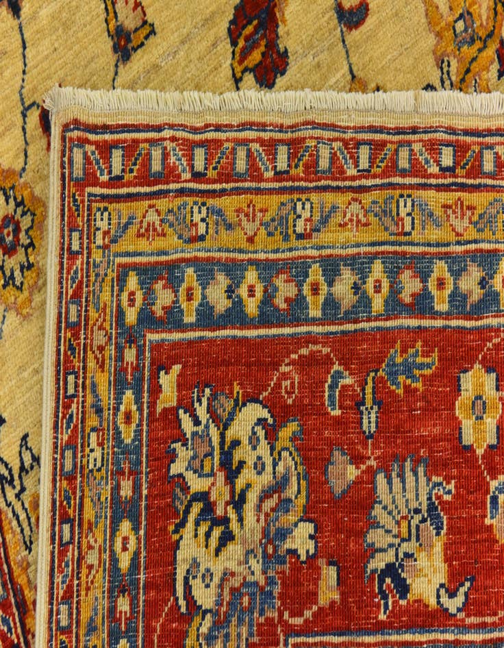 Detail image of  6' 3 x 10' 5  Hand Knotted Peshawar Ziegler Rug