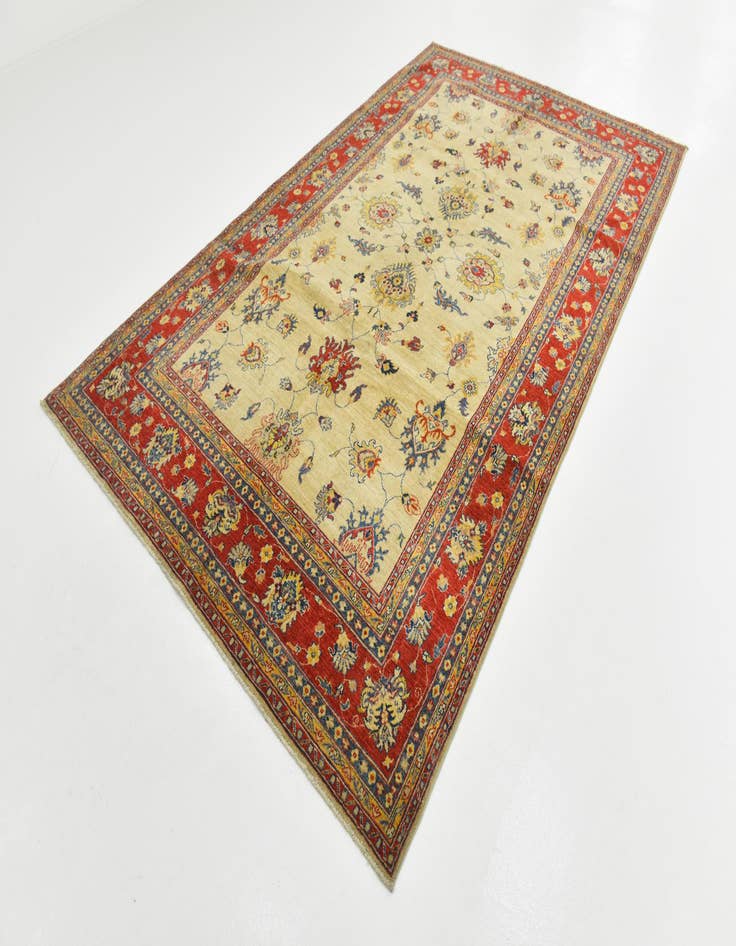 Detail image of  6' 3 x 10' 5  Hand Knotted Peshawar Ziegler Rug