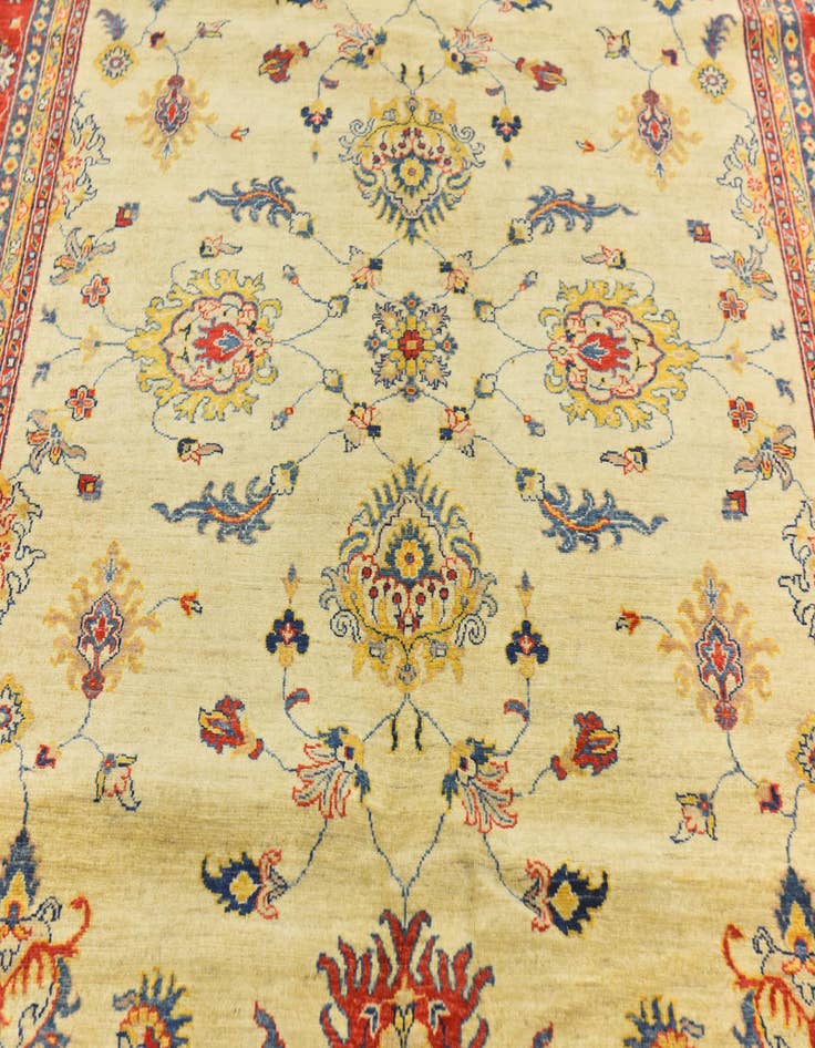 Detail image of  6' 3 x 10' 5  Hand Knotted Peshawar Ziegler Rug