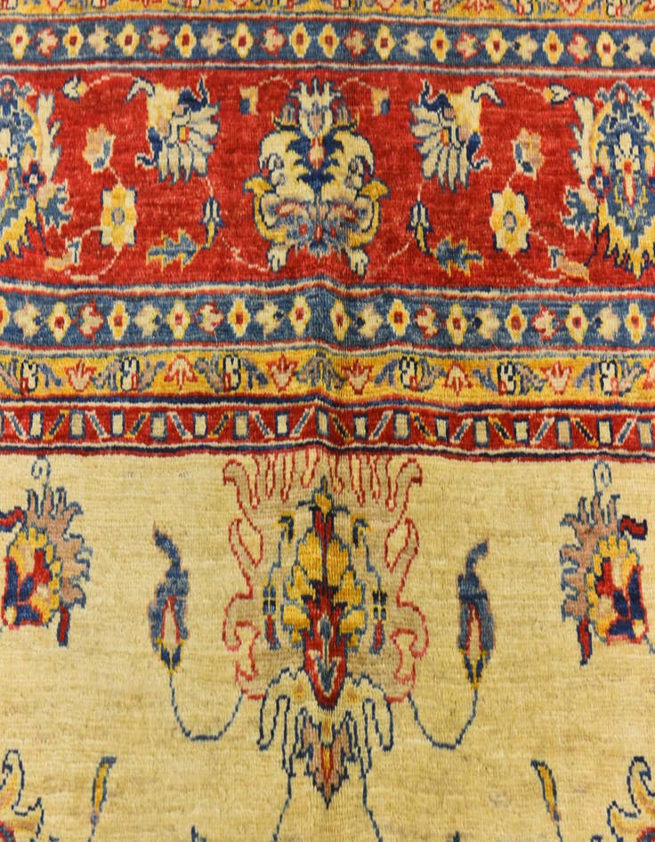 Detail image of  6' 3 x 10' 5  Hand Knotted Peshawar Ziegler Rug