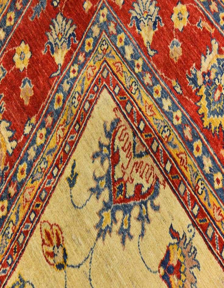 Detail image of  6' 3 x 10' 5  Hand Knotted Peshawar Ziegler Rug