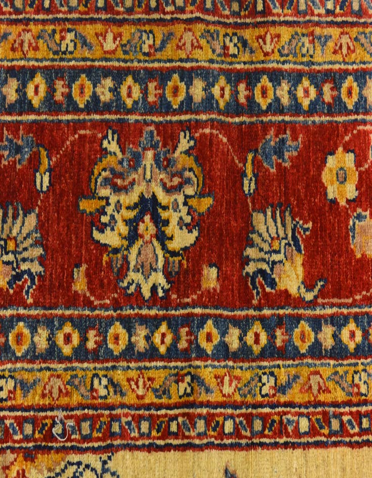 Detail image of  6' 3 x 10' 5  Hand Knotted Peshawar Ziegler Rug