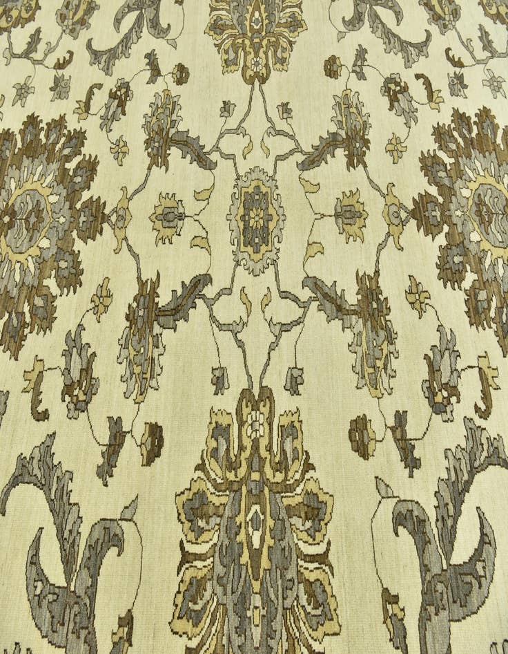 Detail image of  11' 6 x 13'  Hand Knotted Peshawar Ziegler Rug