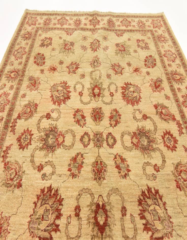 Detail image of  6' x 8' 3  Hand Knotted Peshawar Ziegler Rug