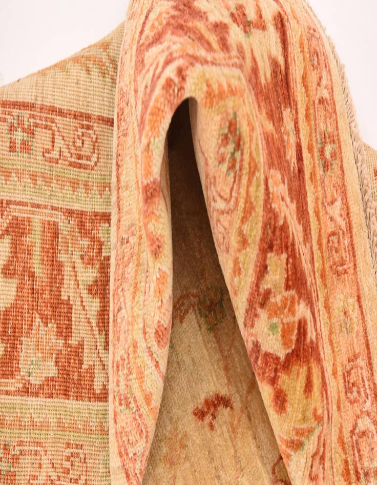 Detail image of  5' 7 x 8'  Hand Knotted Peshawar Ziegler Rug