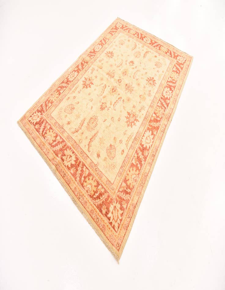 Detail image of  5' 7 x 8'  Hand Knotted Peshawar Ziegler Rug