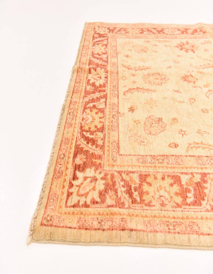 Detail image of  5' 7 x 8'  Hand Knotted Peshawar Ziegler Rug