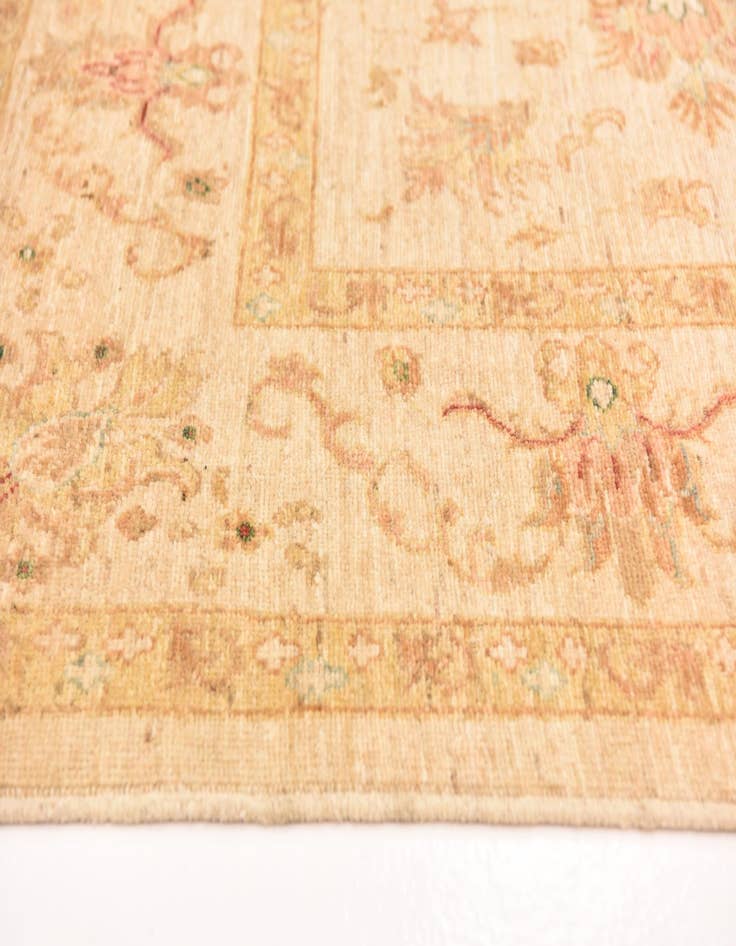 Detail image of  5' 8 x 8'  Hand Knotted Peshawar Ziegler Rug