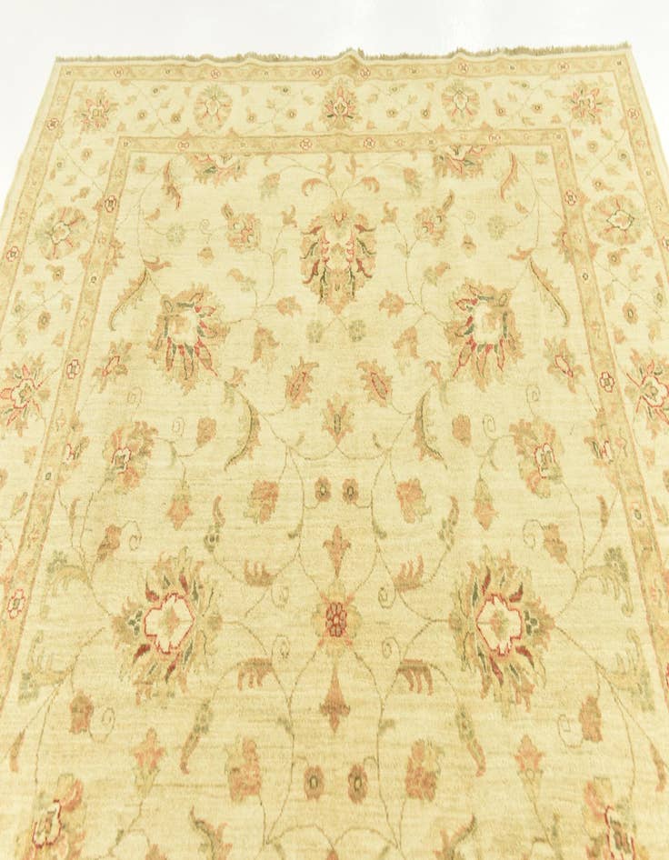 Detail image of  6' 6 x 9'  Hand Knotted Peshawar Ziegler Rug