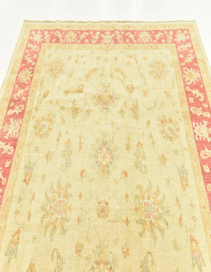 Detail image of  6' 8 x 9' 7  Hand Knotted Peshawar Ziegler Rug