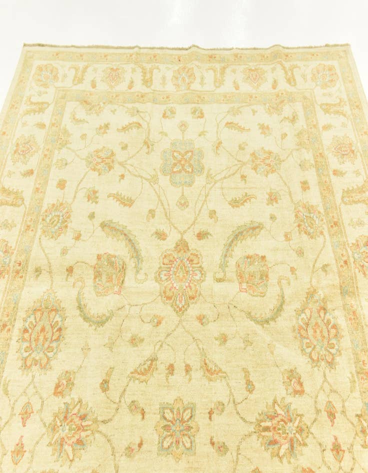 Detail image of  6' 7 x 9' 7  Hand Knotted Peshawar Ziegler Rug