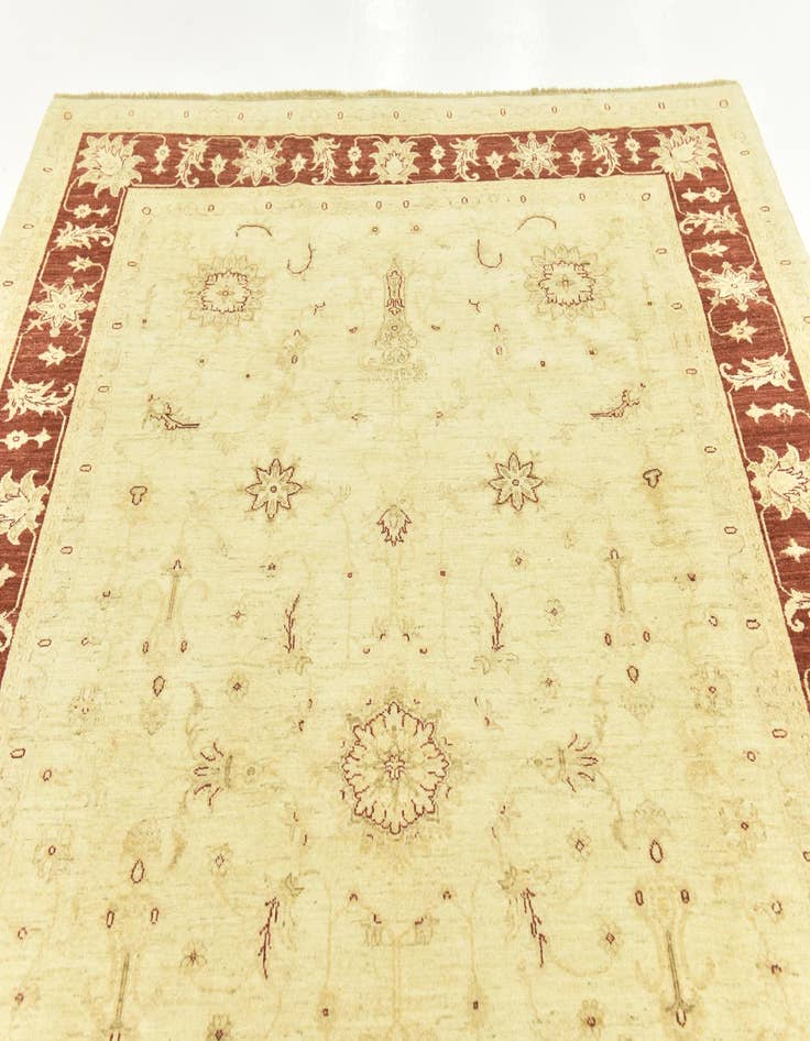 Detail image of  7' 1 x 9' 5  Hand Knotted Peshawar Ziegler Rug