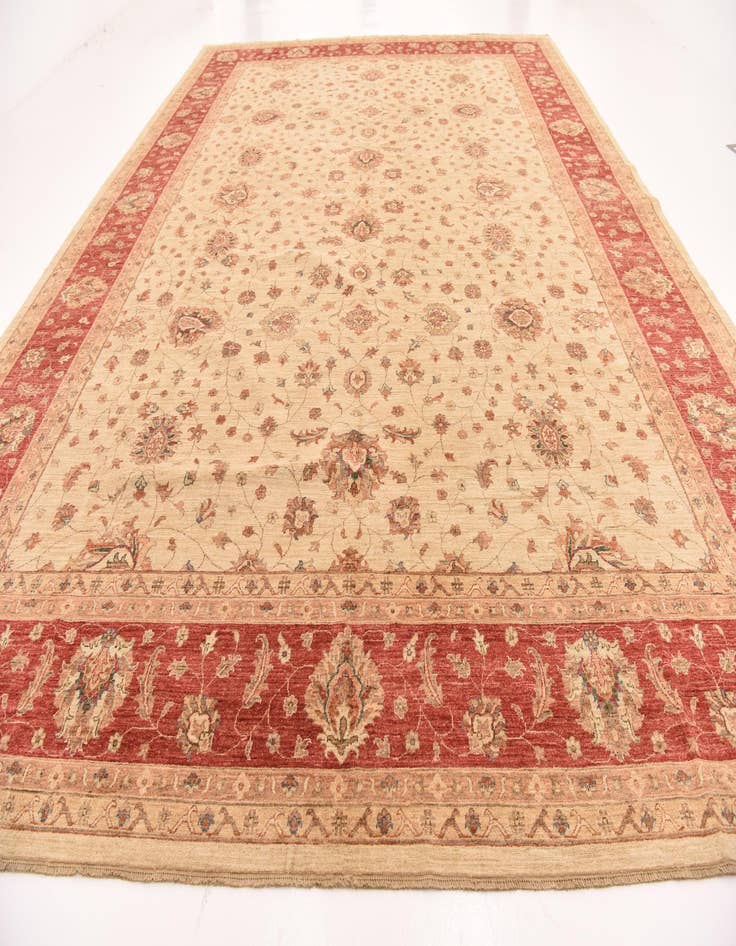 Detail image of  13' 2 x 17' 8  Hand Knotted Peshawar Ziegler Rug