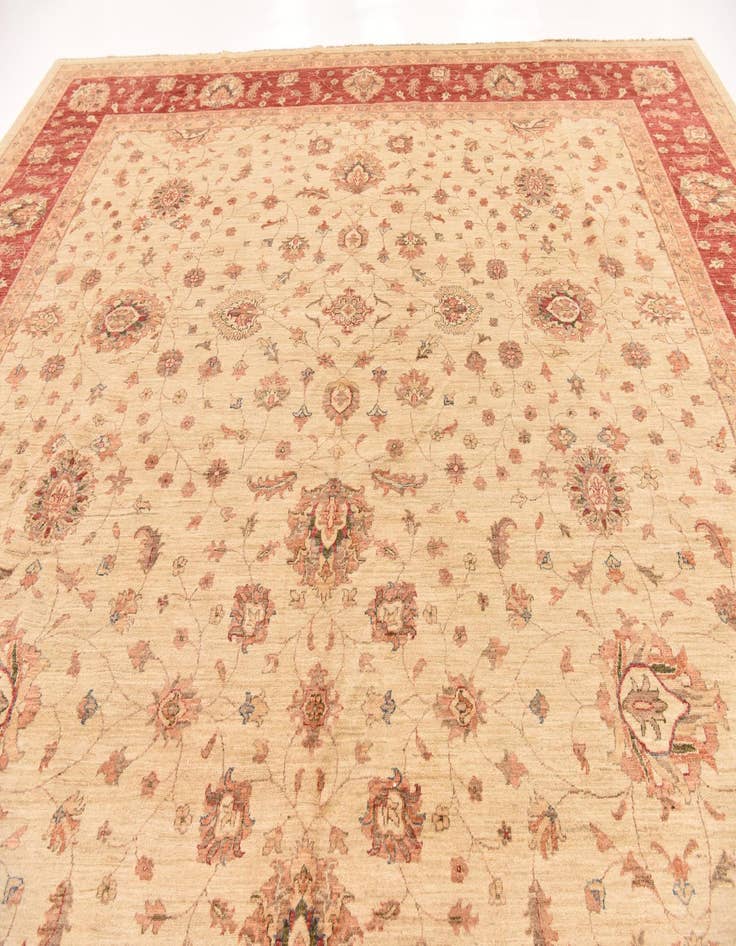 Detail image of  13' 2 x 17' 8  Hand Knotted Peshawar Ziegler Rug