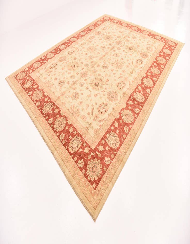 Detail image of  9' 9 x 12' 9  Hand Knotted Peshawar Ziegler Rug