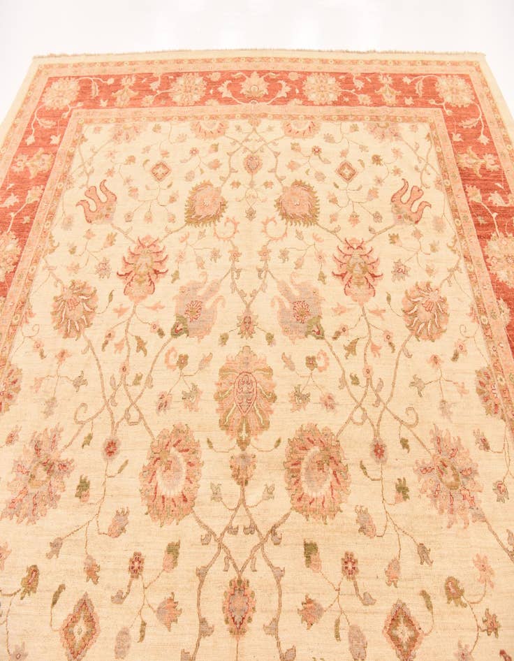 Detail image of  10' x 13' 9  Hand Knotted Peshawar Ziegler Rug