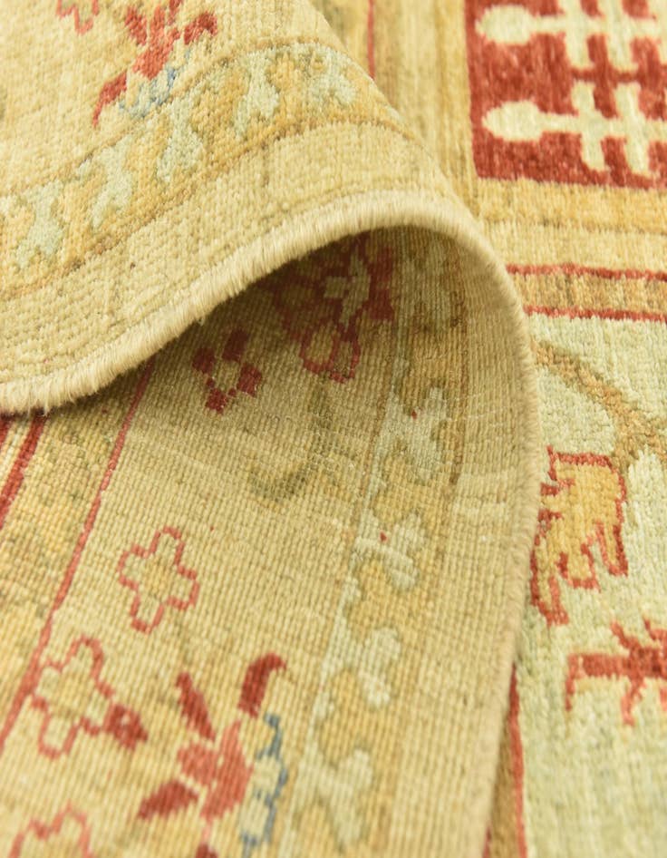Detail image of  6' 8 x 10'  Hand Knotted Peshawar Ziegler Rug