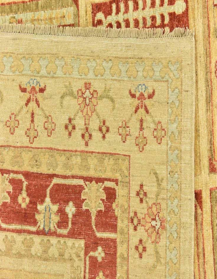 Detail image of  6' 8 x 10'  Hand Knotted Peshawar Ziegler Rug